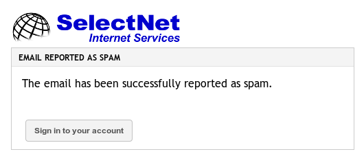 Email successfully reported as spam to Proofpoint Essentials